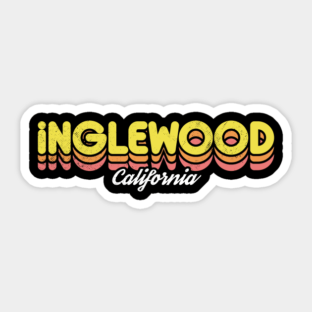 Retro Inglewood California Sticker by rojakdesigns